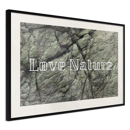 Typography Framed Art Print - Nature-artwork for wall with acrylic glass protection
