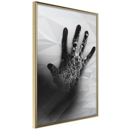 Black and White Framed Poster - Electrifying Touch-artwork for wall with acrylic glass protection