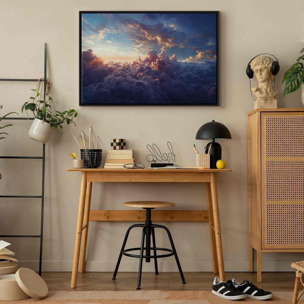 Canvas Print - The Sun in Hiding: The Golden Face of the Sky Over a Cloudy Sea