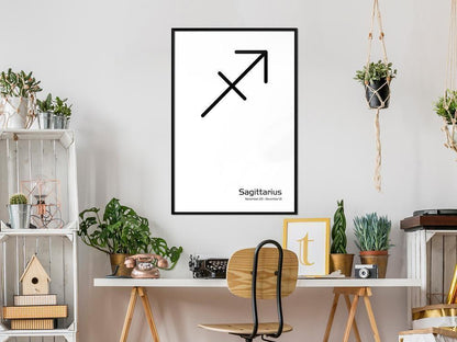 Typography Framed Art Print - Zodiac: Sagittarius II-artwork for wall with acrylic glass protection