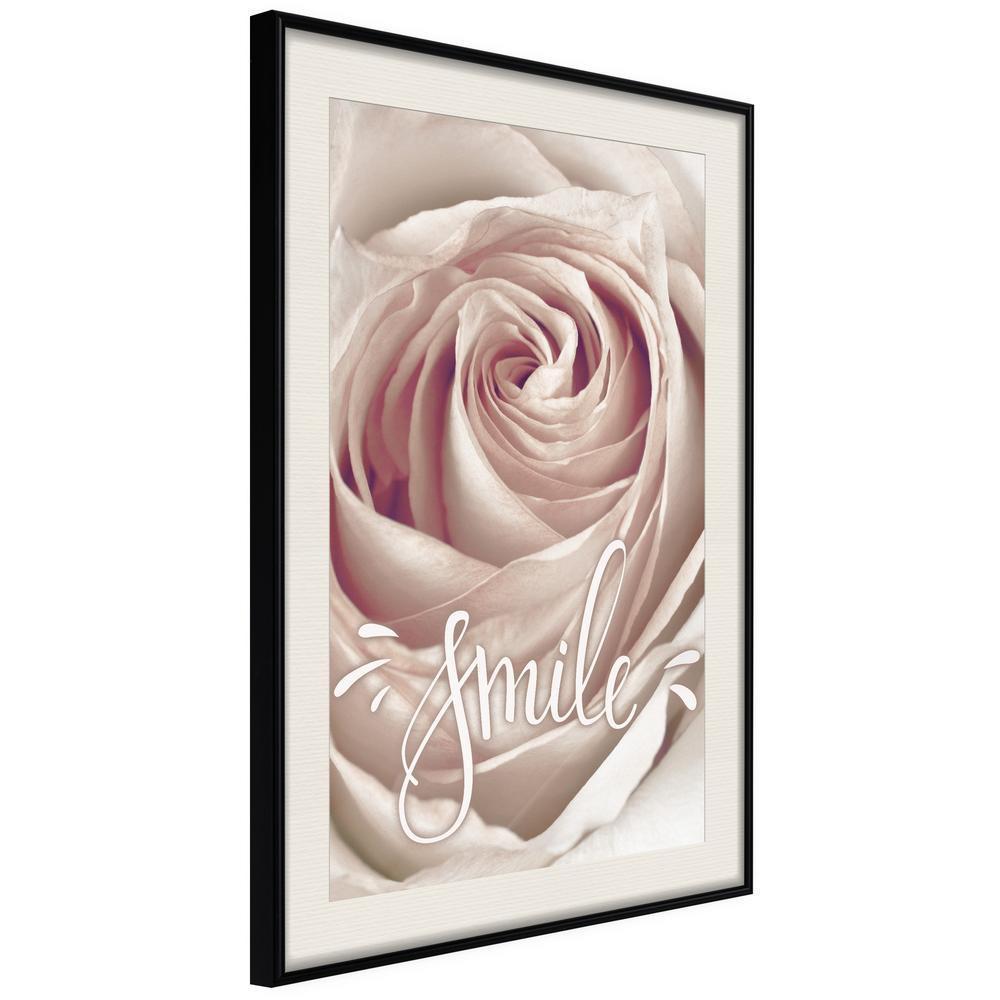 Botanical Wall Art - Rose with a Message-artwork for wall with acrylic glass protection