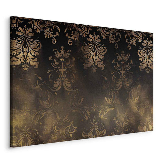 Canvas Print - Baroque Ornaments in Patinated Gold and Browns: Retro Motif