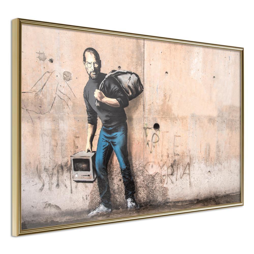 Urban Art Frame - Banksy: The Son of a Migrant from Syria-artwork for wall with acrylic glass protection