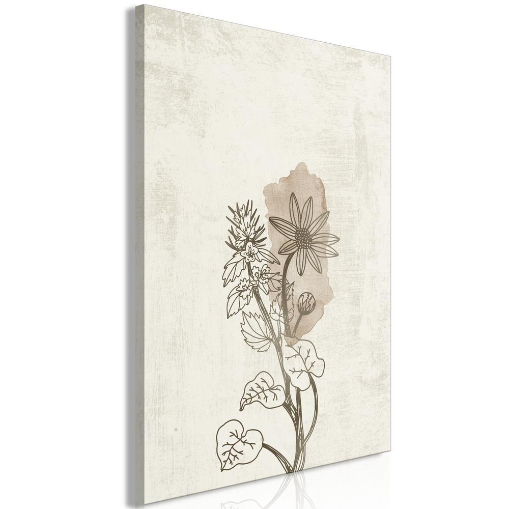 Canvas Print - Outline of Nature (1 Part) Vertical-ArtfulPrivacy-Wall Art Collection
