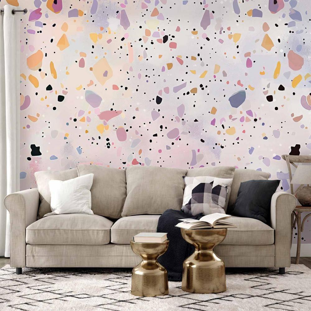 Wall Mural - Terrazzo in Confetti Style Violet-Pink Colorful Pattern