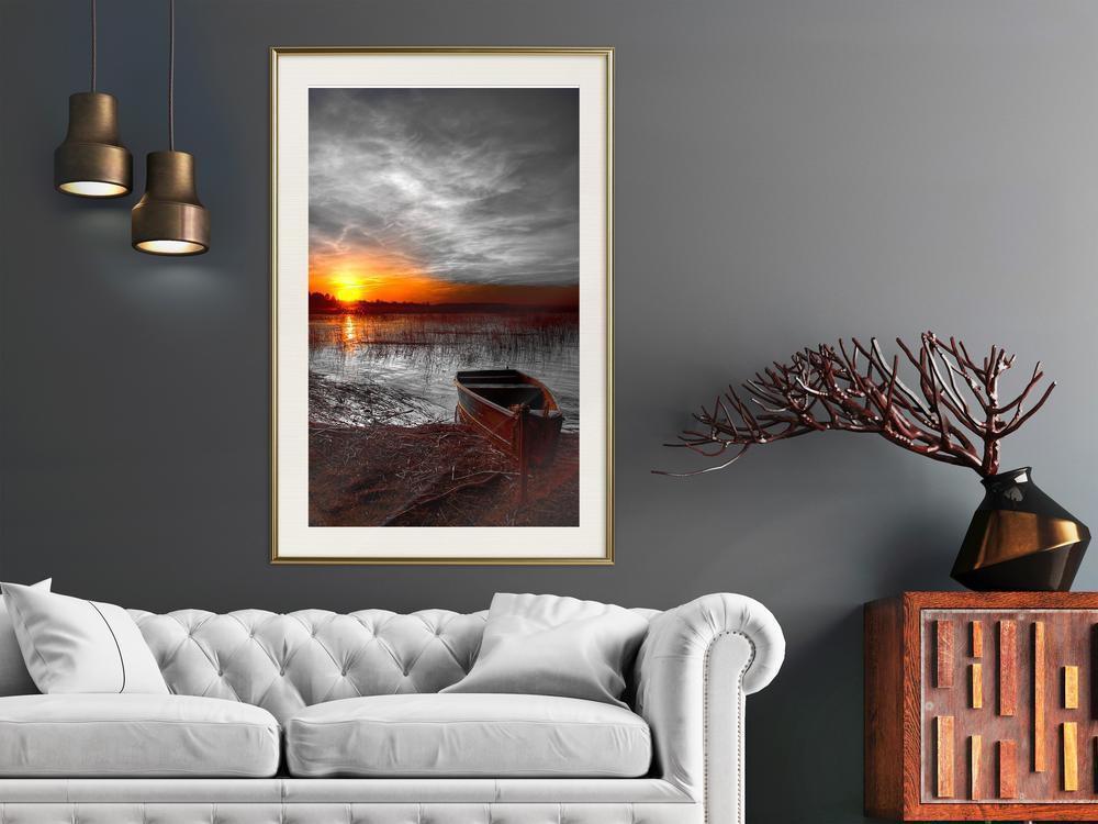 Framed Art - Rising Sun-artwork for wall with acrylic glass protection