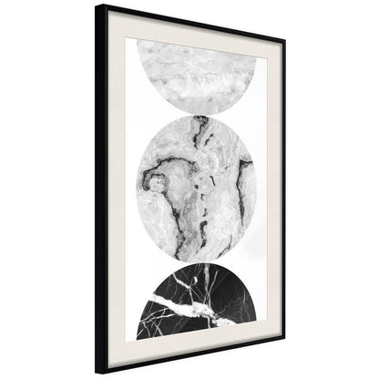 Abstract Poster Frame - Three Shades of Marble-artwork for wall with acrylic glass protection