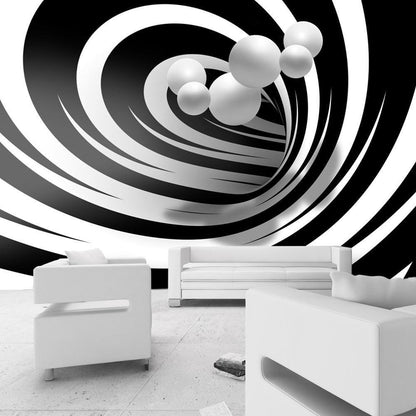 Wall Mural - Twisted In Black & White-Wall Murals-ArtfulPrivacy