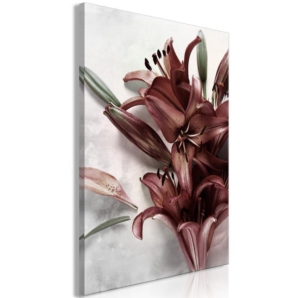 Canvas Print - Floral Form (1 Part) Vertical-ArtfulPrivacy-Wall Art Collection