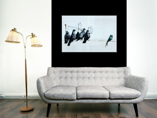 Canvas Print - Protesting Birds by Banksy-ArtfulPrivacy-Wall Art Collection