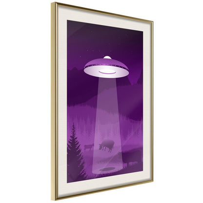 Abstract Poster Frame - Flying Saucer-artwork for wall with acrylic glass protection