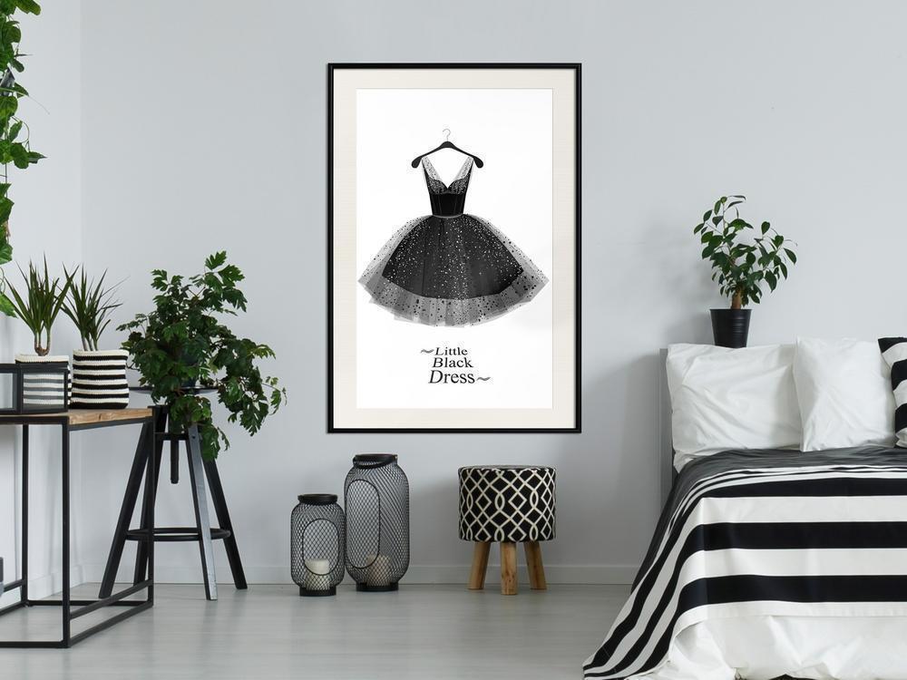 Black and White Framed Poster - LBD-artwork for wall with acrylic glass protection