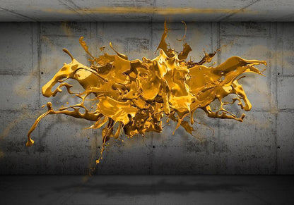 Wall Mural - Yellow Splash-Wall Murals-ArtfulPrivacy