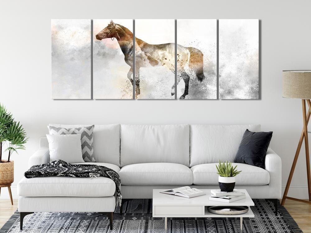 Canvas Print - Fiery Steed (5 Parts) Narrow-ArtfulPrivacy-Wall Art Collection