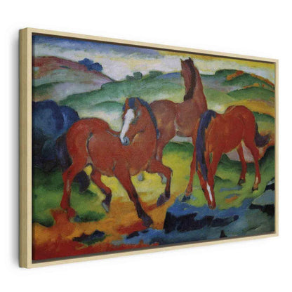 Impression sur toile - Les chevaux rouges (Chevaux au pâturage IV) (Franz Marc)