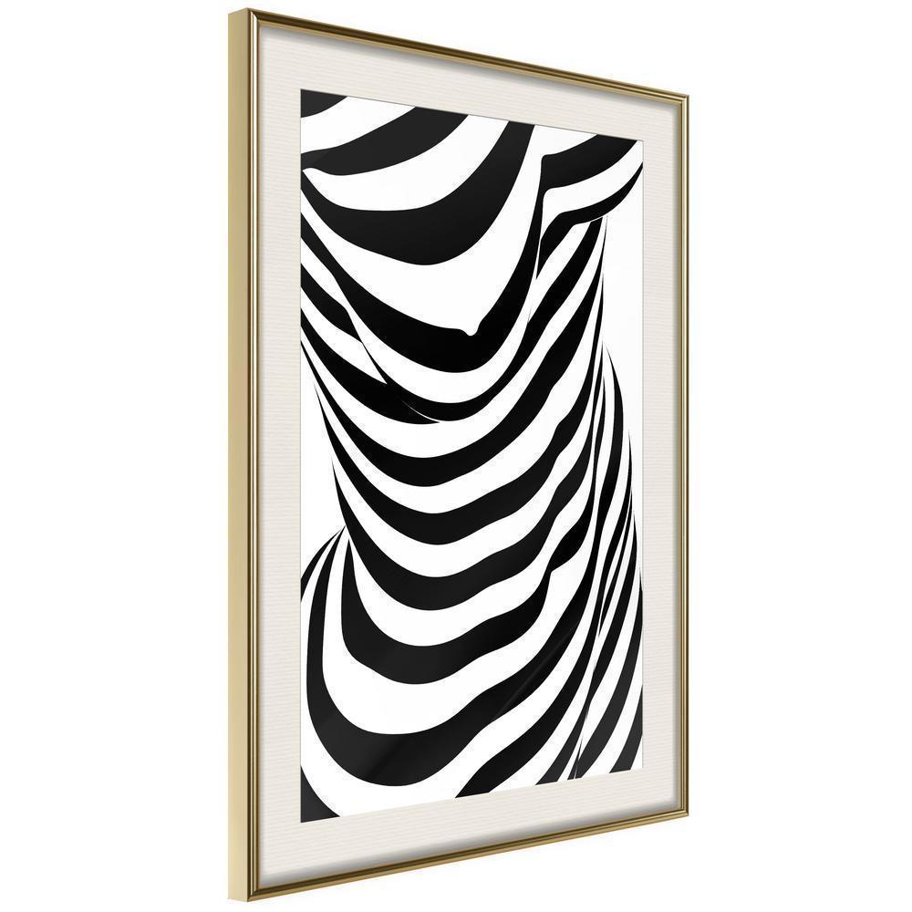 Black and White Framed Poster - Bodypainting-artwork for wall with acrylic glass protection