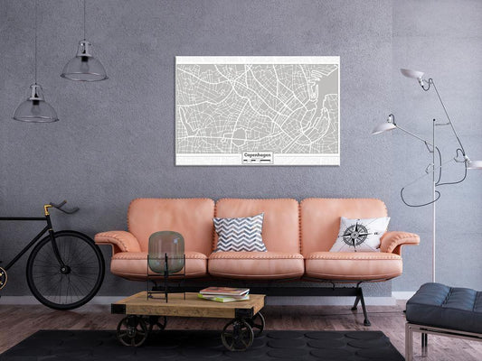 Cork board Canvas with design - Decorative Pinboard - Capital of Denmark-ArtfulPrivacy
