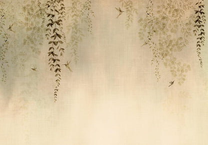 Wall Mural - Beige Hummingbirds