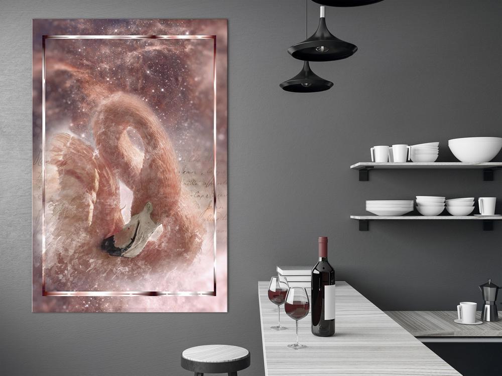 Canvas Print - Space Flamingo (1 Part) Vertical-ArtfulPrivacy-Wall Art Collection