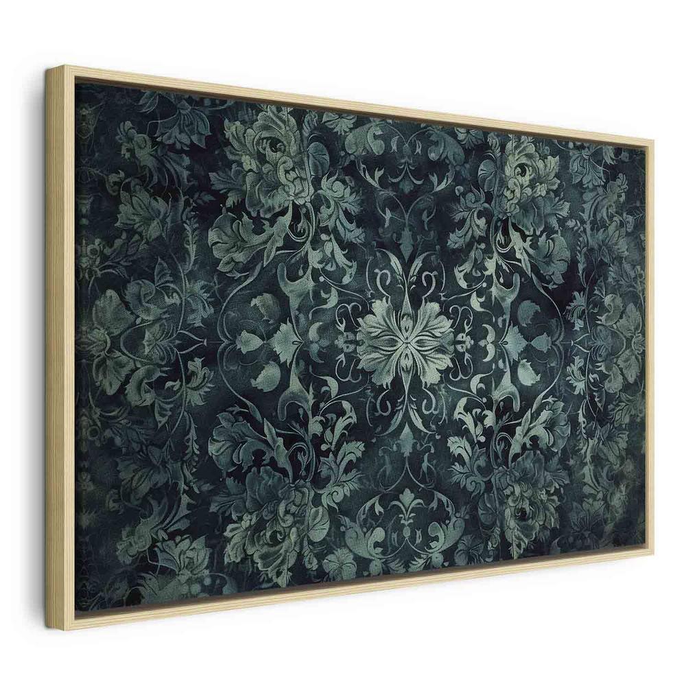 Canvas Print - Oriental Pattern Carpet: Emerald Ornaments and Worn Patterns