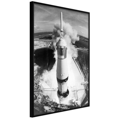 Black and White Framed Poster - Beginning of the Mission-artwork for wall with acrylic glass protection