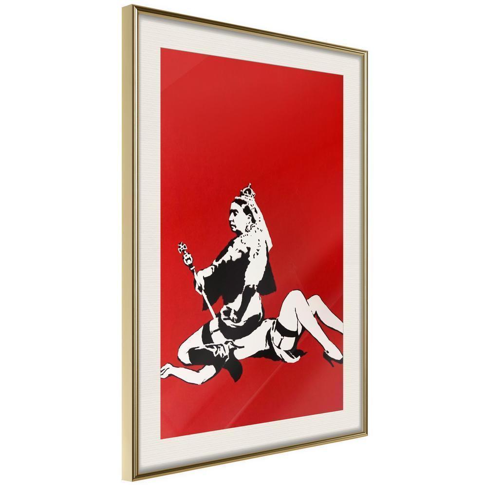 Urban Art Frame - Banksy: Queen Victoria-artwork for wall with acrylic glass protection