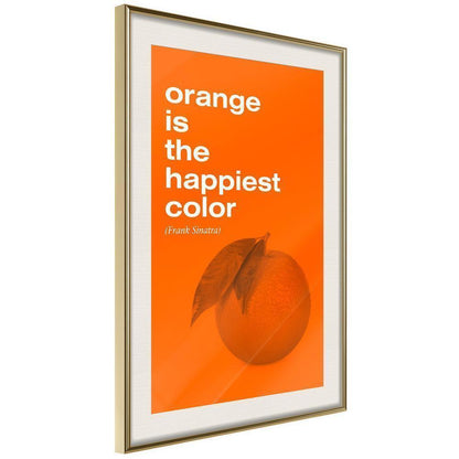 Typography Framed Art Print - Orange Colour-artwork for wall with acrylic glass protection