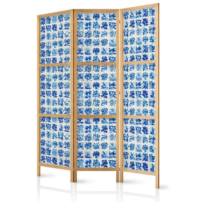 Japanese Room Divider - Ceramic Tiles - Traditional Portuguese Blue Tiles Azulejos