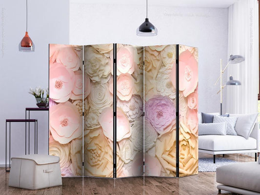 Decorative partition-Room Divider - Flower Bouquet II-Folding Screen Wall Panel by ArtfulPrivacy