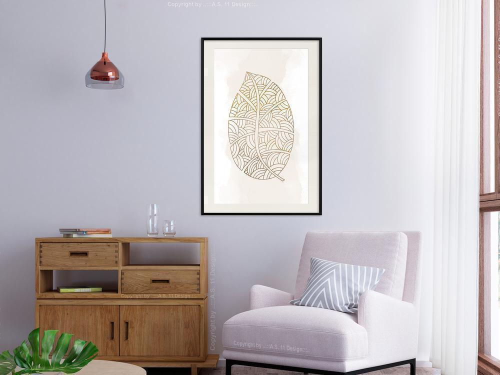 Botanical Wall Art - Leaf Veins-artwork for wall with acrylic glass protection