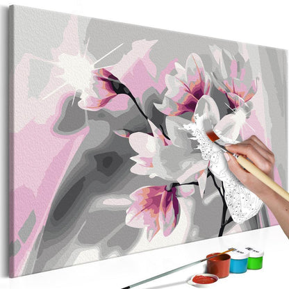 Start learning Painting - Paint By Numbers Kit - Magnolia (Grey Background) - new hobby