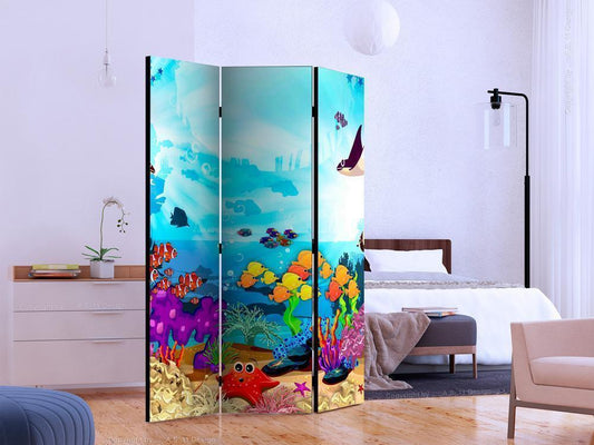 Decorative partition-Room Divider - Underwater Fun-Folding Screen Wall Panel by ArtfulPrivacy