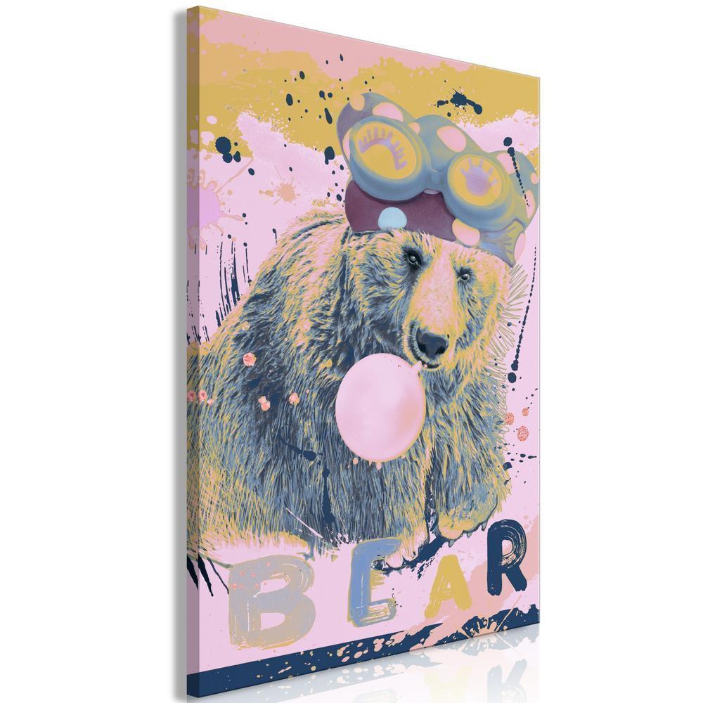 Canvas Print - Teddy Bear and Balloon (1 Part) Vertical-ArtfulPrivacy-Wall Art Collection