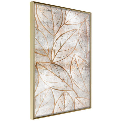 Botanical Wall Art - Copper Leaves-artwork for wall with acrylic glass protection