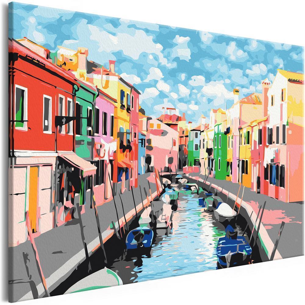 Start learning Painting - Paint By Numbers Kit - Houses in Burano - new hobby