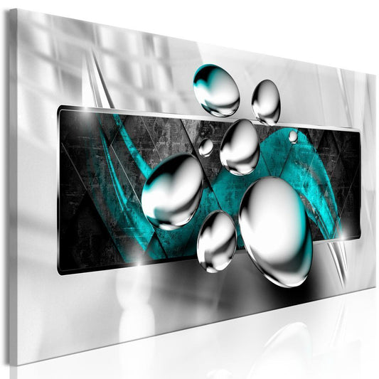 Canvas Print - Shiny Stones (1 Part) Narrow Turquoise-ArtfulPrivacy-Wall Art Collection