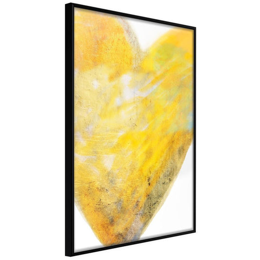 Abstract Poster Frame - Amber Heart-artwork for wall with acrylic glass protection