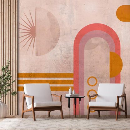Wall Mural - Pink Arcs-Wall Murals-ArtfulPrivacy