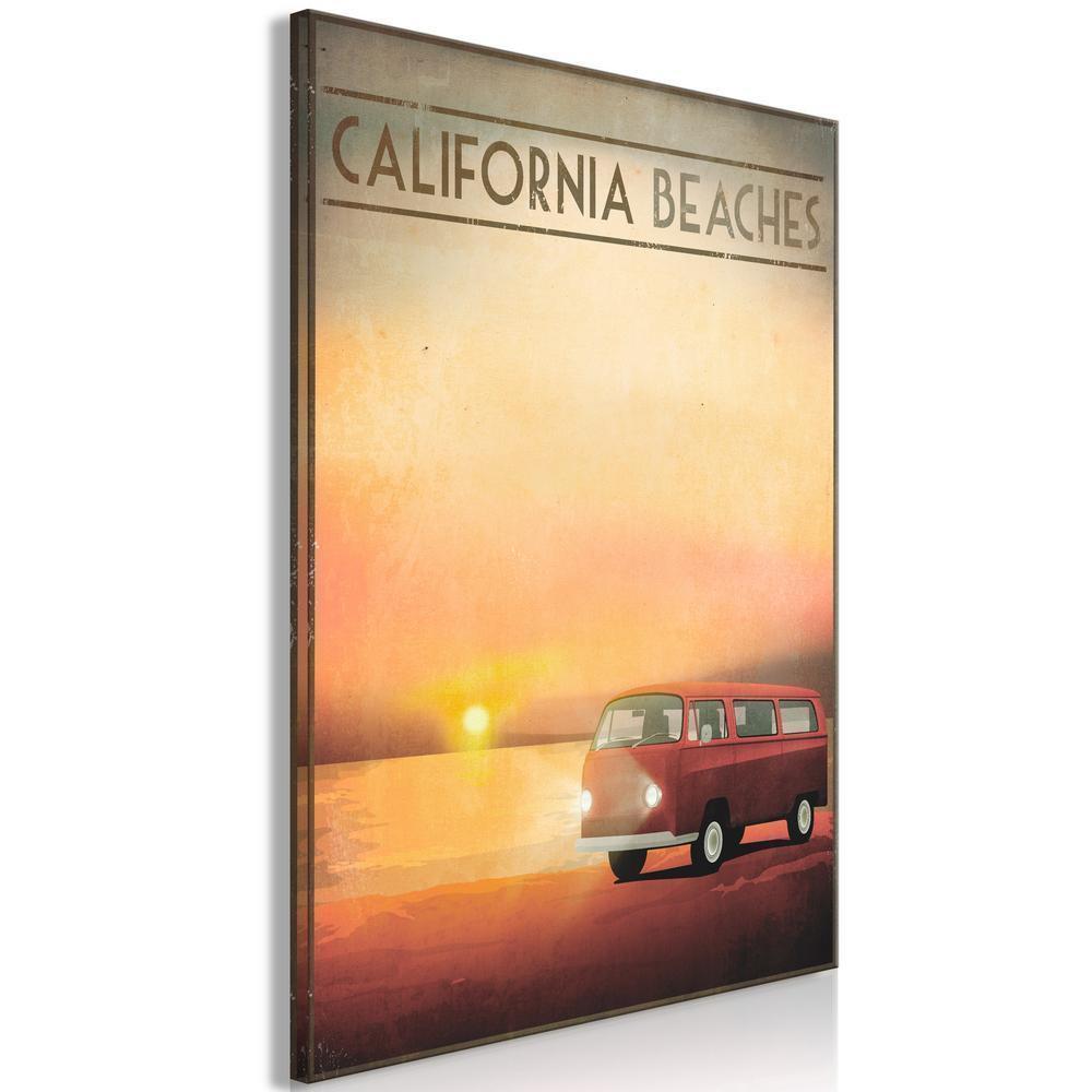 Canvas Print - California Beaches (1 Part) Vertical-ArtfulPrivacy-Wall Art Collection