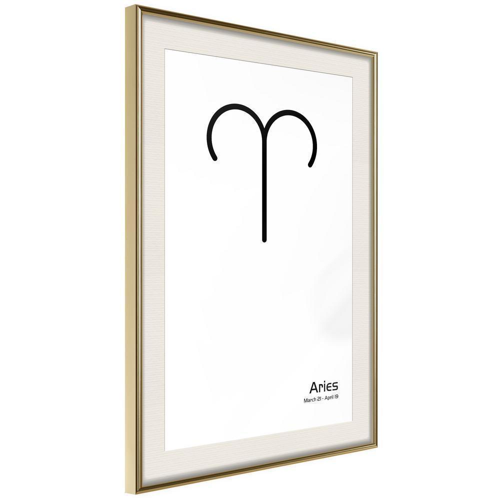 Typography Framed Art Print - Zodiac: Aries II-artwork for wall with acrylic glass protection