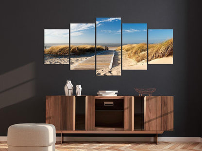 Canvas Print - Unguarded beach - 5 pieces-ArtfulPrivacy-Wall Art Collection