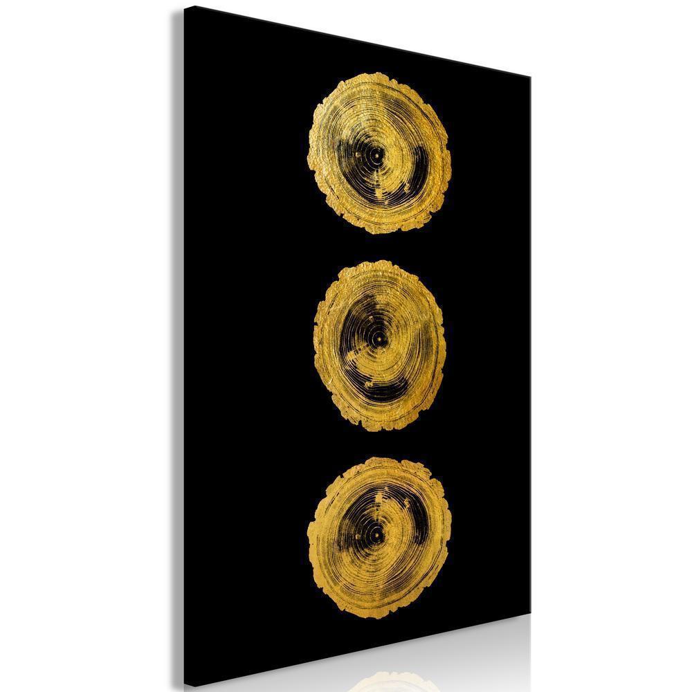 Canvas Print - Golden Knots (1 Part) Vertical-ArtfulPrivacy-Wall Art Collection