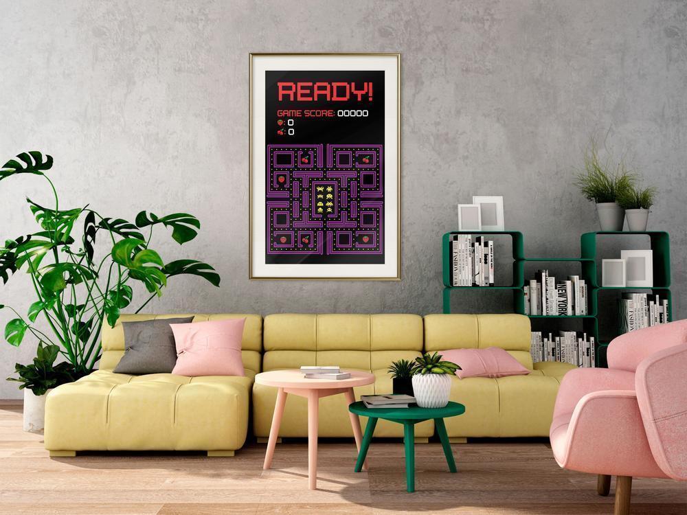 Typography Framed Art Print - Maze-artwork for wall with acrylic glass protection