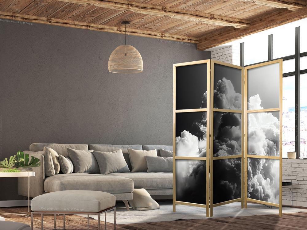 Japanese Room Divider - Clouds Like from Dreams: Let the Sun Illuminate Your Day – A Visual Feast