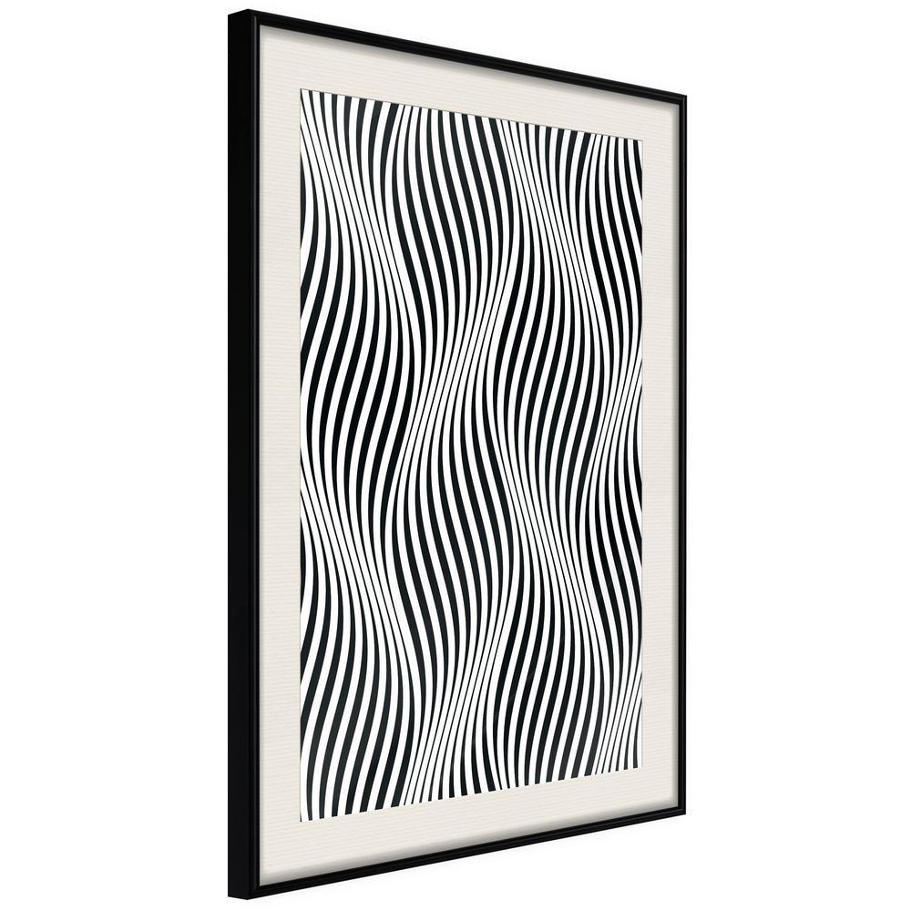 Black and White Framed Poster - Illusion of Movement-artwork for wall with acrylic glass protection