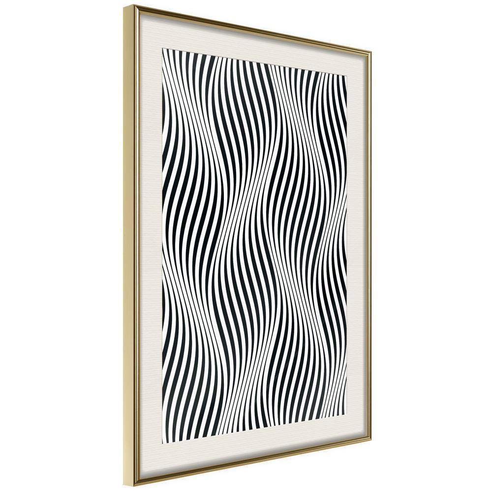 Black and White Framed Poster - Illusion of Movement-artwork for wall with acrylic glass protection