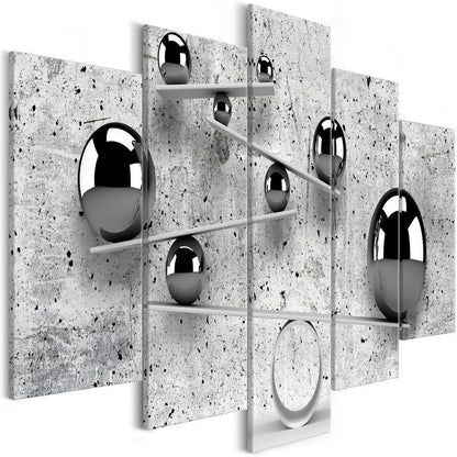 Canvas Print - Balls and Concrete (5 Parts) Wide-ArtfulPrivacy-Wall Art Collection