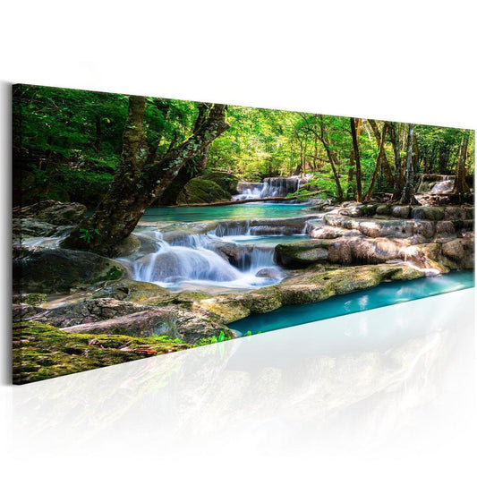 Canvas Print - Nature: Forest Waterfall-ArtfulPrivacy-Wall Art Collection