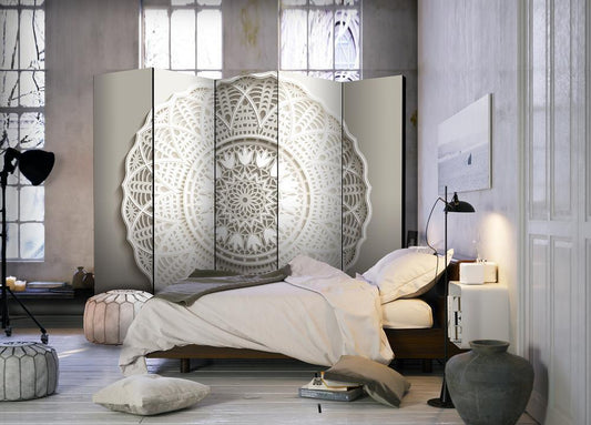 Decorative partition-Room Divider - Mandala 3D II-Folding Screen Wall Panel by ArtfulPrivacy