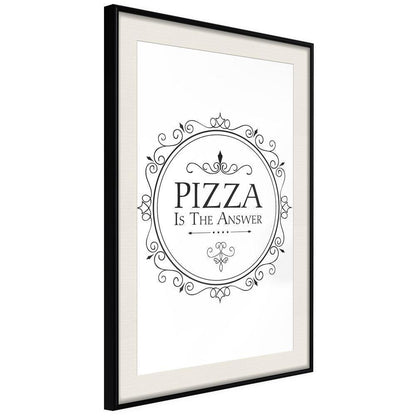 Typography Framed Art Print - Pizza-artwork for wall with acrylic glass protection